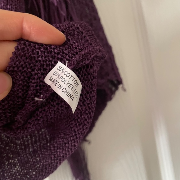 Purple Open Shoulder Knit Top - Picture 5 of 5